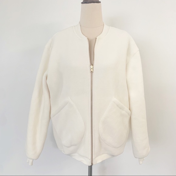Gymshark x Whitney Simmons Reversible Oversized Jacket Coat White Sherpa Size XS - Picture 6 of 9